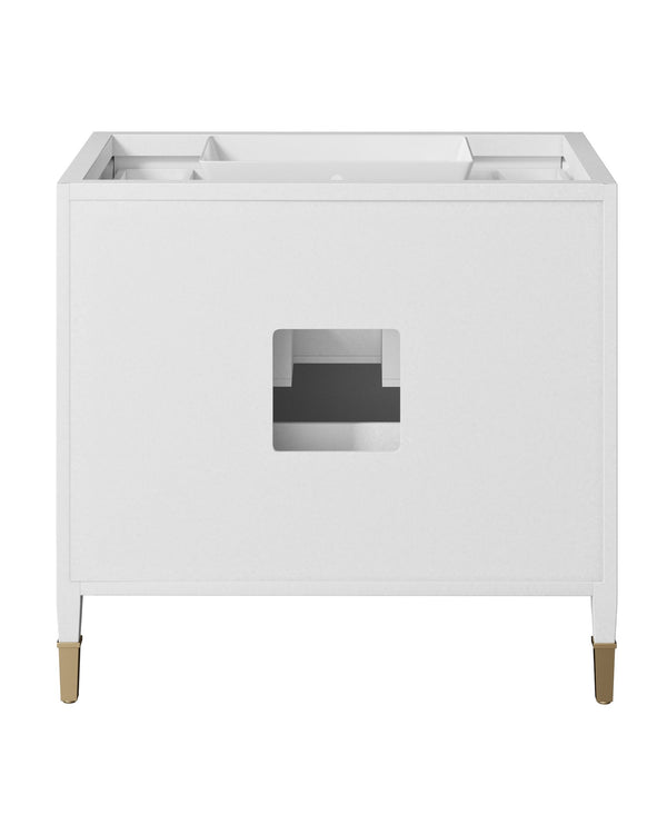 Currey & Company Verona 36 Inch Carrara Marble Bathroom Vanity with Soft Close Drawers and Brass Hardware 3800-0007