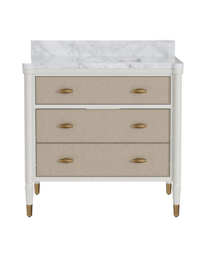 Currey & Company Aster 36 Inch Gray Bathroom Vanity Carrara Marble Top with Soft Close Drawers 3800-0018