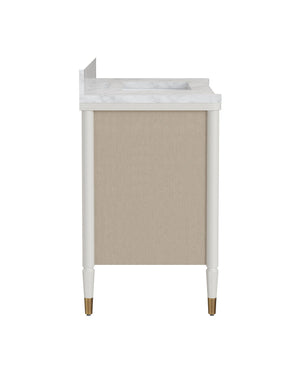 Currey & Company Aster 36 Inch Gray Bathroom Vanity Carrara Marble Top with Soft Close Drawers 3800-0018