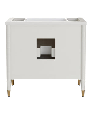Currey & Company Aster 36 Inch Gray Bathroom Vanity Carrara Marble Top with Soft Close Drawers 3800-0018