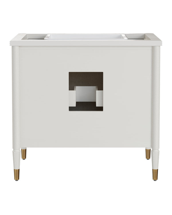 Currey & Company Aster 36 Inch Gray Bathroom Vanity Carrara Marble Top with Soft Close Drawers 3800-0018