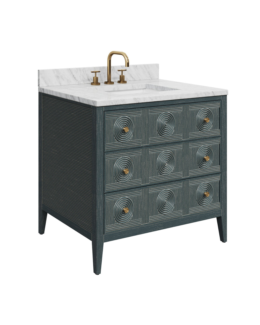 Currey & Company Santos Mahogany Bathroom Vanity with Rattan Panels Undermount Sink Coastal Boho 3800-0019