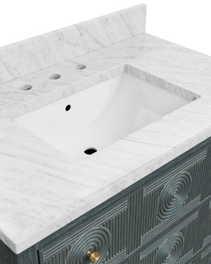Currey & Company Santos Mahogany Bathroom Vanity with Rattan Panels Undermount Sink Coastal Boho 3800-0019