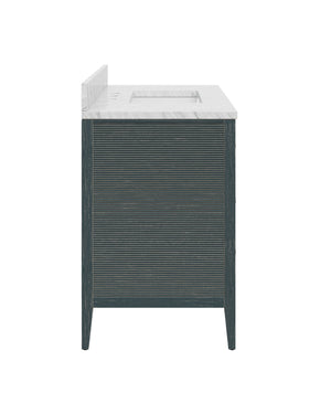 Currey & Company Santos Mahogany Bathroom Vanity with Rattan Panels Undermount Sink Coastal Boho 3800-0019