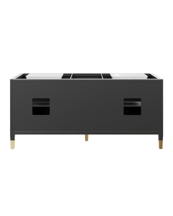 Currey & Company Verona 72 Inch Double Sink Bathroom Vanity with Linen Cabinet and Carrara Marble Top 3800-0021