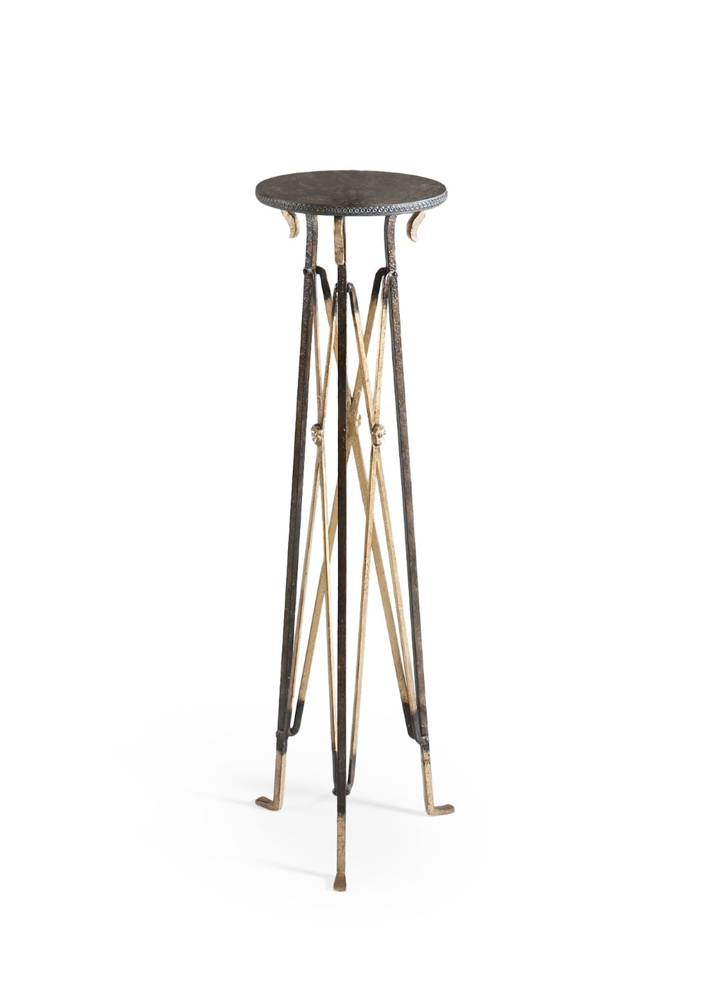 Chelsea House Churchill Etched Brass Pedestal Stand 40"H — Slim Gold Metal Display For Sculptures, Plants, Gallery Decor 380009