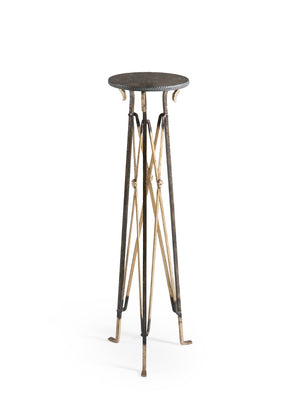 Chelsea House Churchill Etched Brass Pedestal Stand 40"H — Slim Gold Metal Display For Sculptures, Plants, Gallery Decor 380009