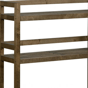 Homeroots 48" Chestnut Finish 2 Tier Solid Wood Over Toilet Organizer   380013