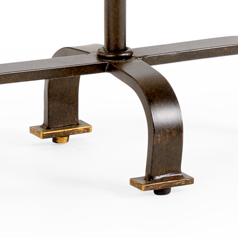 Chelsea House Magnolia Dark Brown Side Table With Polished Gold Accents — Compact 26" H Metal Accent Table For Living Rooms 380016