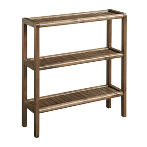 Homeroots Walnut Versatile Shoe Rack Shelving Unit  Wood 380024