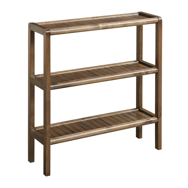 Homeroots Walnut Versatile Shoe Rack Shelving Unit  Wood 380024
