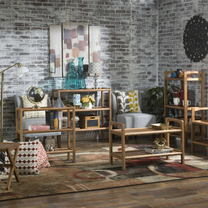 Homeroots Walnut Versatile Shoe Rack Shelving Unit  Wood 380024