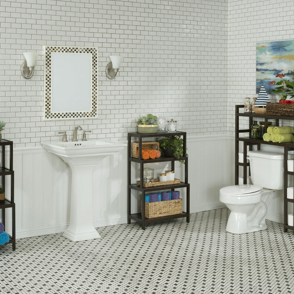 Homeroots 37" Espresso Solid Wood Four Tier Step Bookcase   380030