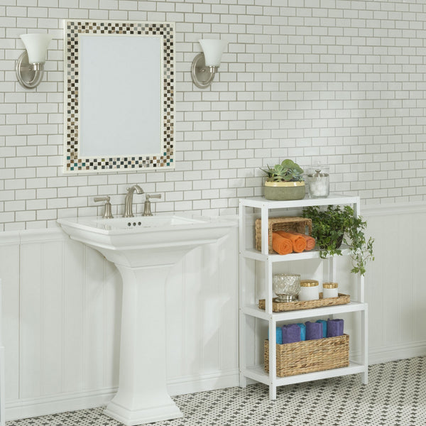 Homeroots 37" White Solid Wood Four Tier Step Bookcase   380031