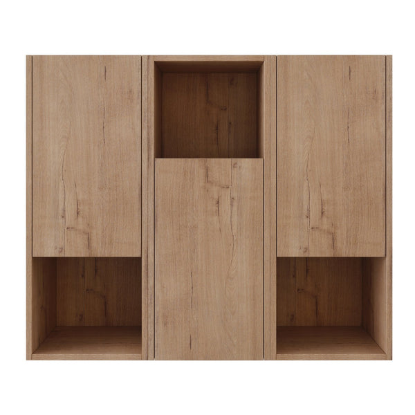 English Elm 36" Bathroom Side Cabinet - Stylish Wall-Mounted Storage, Soft-Close Doors & Durable Imitative Oak Finish W999S00374