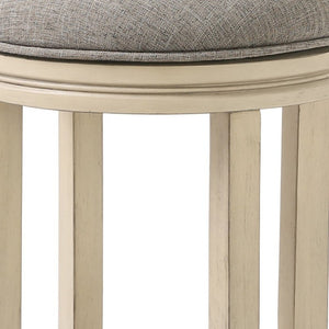 HomeRoots 25" Elegant Gray and Ivory Backless Swivel Bar Stool - Modern Comfort for Kitchen and Dining Spaces 380060