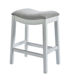 Homeroots 26" Gray And White Solid Wood Backless Counter Height Bar Chair   380062