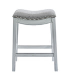 Homeroots 26" Gray And White Solid Wood Backless Counter Height Bar Chair   380062