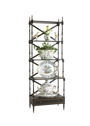 Chelsea House Carnaby Bookcase With Turned Wood Detail & Gold Accents — Compact Open Shelving For Stylish Display 380063