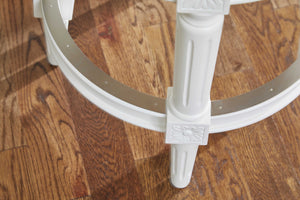 Homeroots 26" White Fabric And Solid Wood Swivel Backless Counter Height Bar Chair   380063