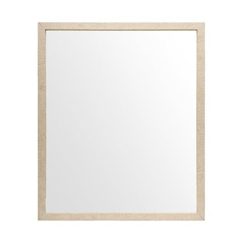 HomeRoots Rectangle Natural Accent Mirror – Matte Woodgrain Frame for Modern & Rustic Home Décor, Ready to Hang 380072