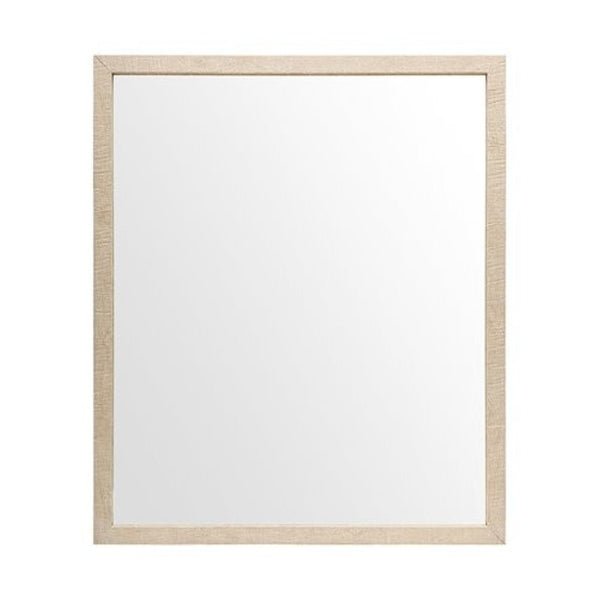HomeRoots Rectangle Natural Accent Mirror – Matte Woodgrain Frame for Modern & Rustic Home Décor, Ready to Hang 380072