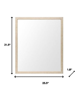 HomeRoots Rectangle Natural Accent Mirror – Matte Woodgrain Frame for Modern & Rustic Home Décor, Ready to Hang 380072