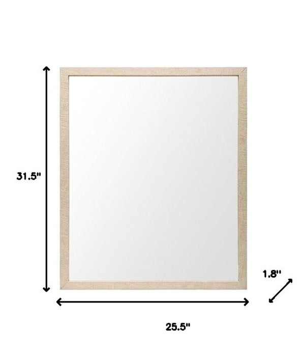 HomeRoots Rectangle Natural Accent Mirror – Matte Woodgrain Frame for Modern & Rustic Home Décor, Ready to Hang 380072