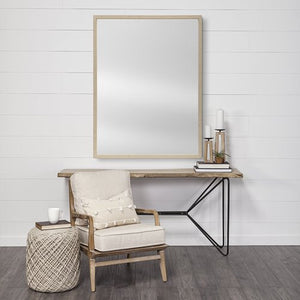 Homeroots Rectangle Natural Accent Mirror With Matte Finish Frame  Polystyrene Foam 380077