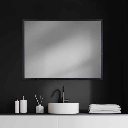 Homeroots Rectangle Espresso Accent Mirror With Lakeside Design  Polystyrene Foam 380078