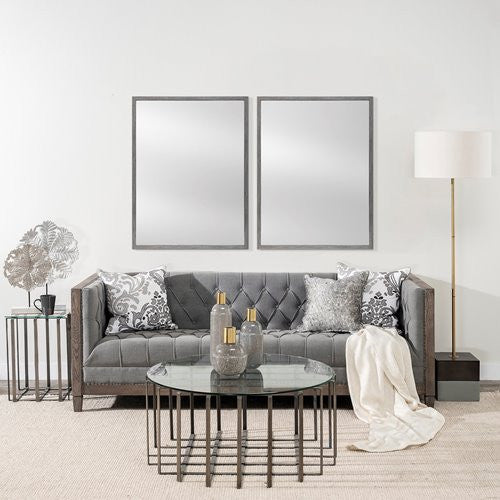 Homeroots Rectangle Grey Accent Mirror With Driftwood Quality Frame  Polystyrene Foam 380079