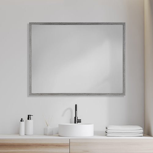 Homeroots Rectangle Grey Accent Mirror With Driftwood Quality Frame  Polystyrene Foam 380079