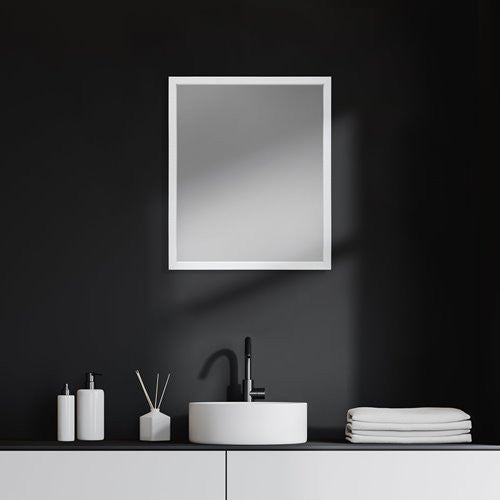 Homeroots Rectangle White Accent Mirror With Crisp White Finish Frame  Polystyrene Foam 380080