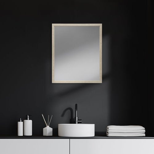 Homeroots Rectangle Natural Accent Mirror With Matte Finish Frame  Polystyrene Foam 380082