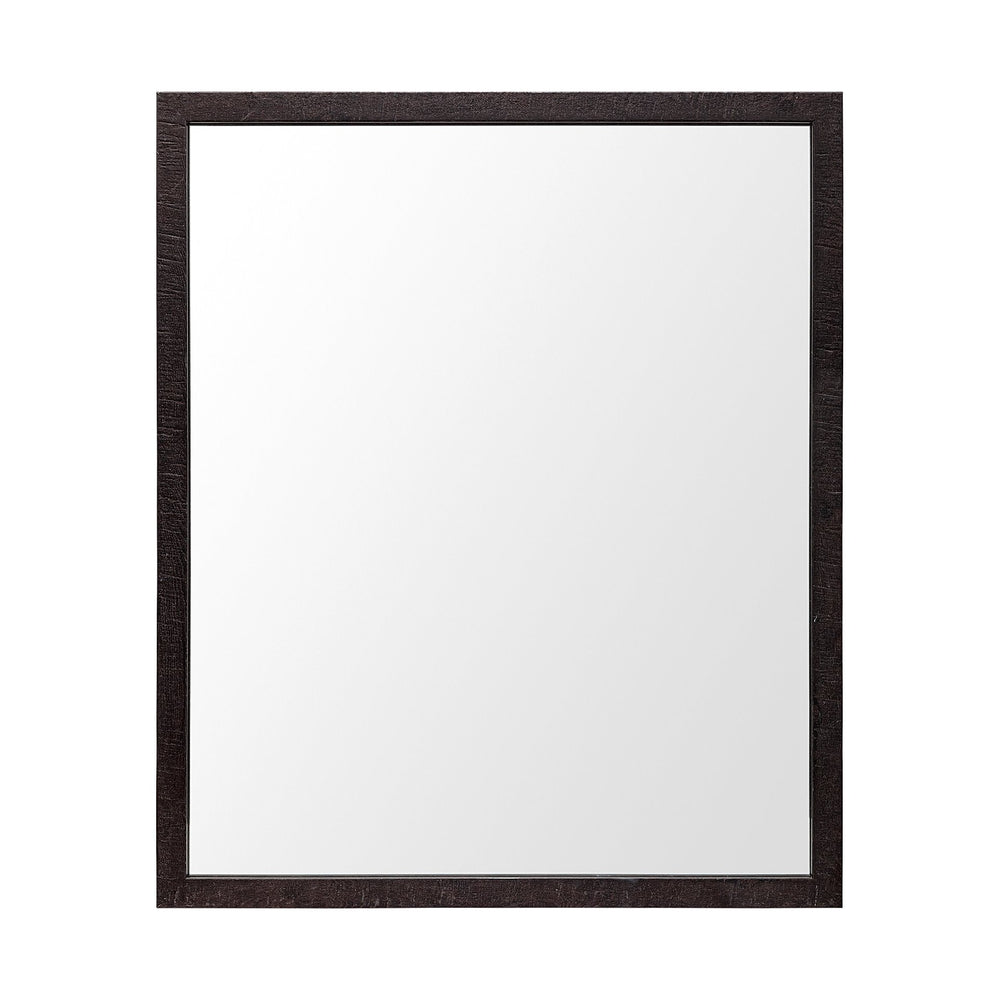 Homeroots Rectangle Espresso Accent Mirror With Lakeside Design  Polystyrene Foam 380083