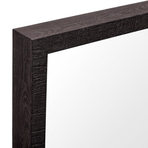 Homeroots Rectangle Espresso Accent Mirror With Lakeside Design  Polystyrene Foam 380083