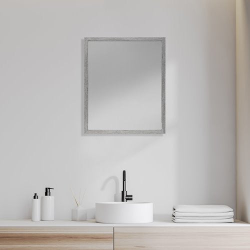 Homeroots Rectangle Grey Accent Mirror With Driftwood Quality Frame  Polystyrene Foam 380084