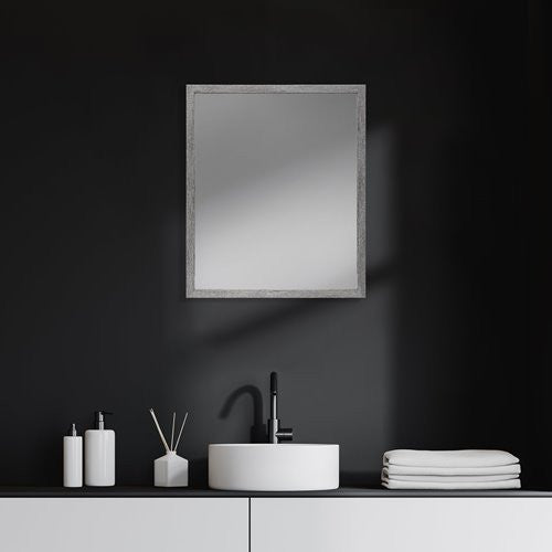 Homeroots Rectangle Grey Accent Mirror With Driftwood Quality Frame  Polystyrene Foam 380084