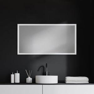 Homeroots Rectangle White Accent Mirror With Crisp White Finish Frame  Polystyrene Foam 380085