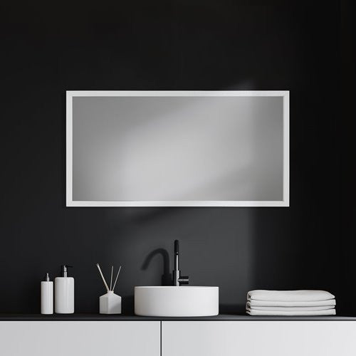 Homeroots Rectangle White Accent Mirror With Crisp White Finish Frame  Polystyrene Foam 380085