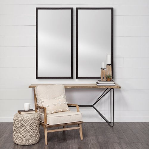 Homeroots Rectangle Black Accent Mirror With Oxidized Finish Frame  Polystyrene Foam 380086