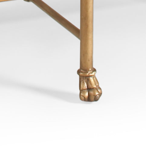 Chelsea House Gordon Oval Cocktail Table With Antique Gold Ornamental Base And Tempered Glass Top For Elegant Living Spaces 380087