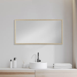 Homeroots Rectangle Natural Accent Mirror With Matte Finish Frame  Polystyrene Foam 380087