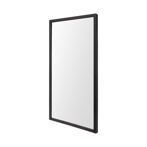 Homeroots Rectangle Espresso Accent Mirror With Lakeside Design  Polystyrene Foam 380088