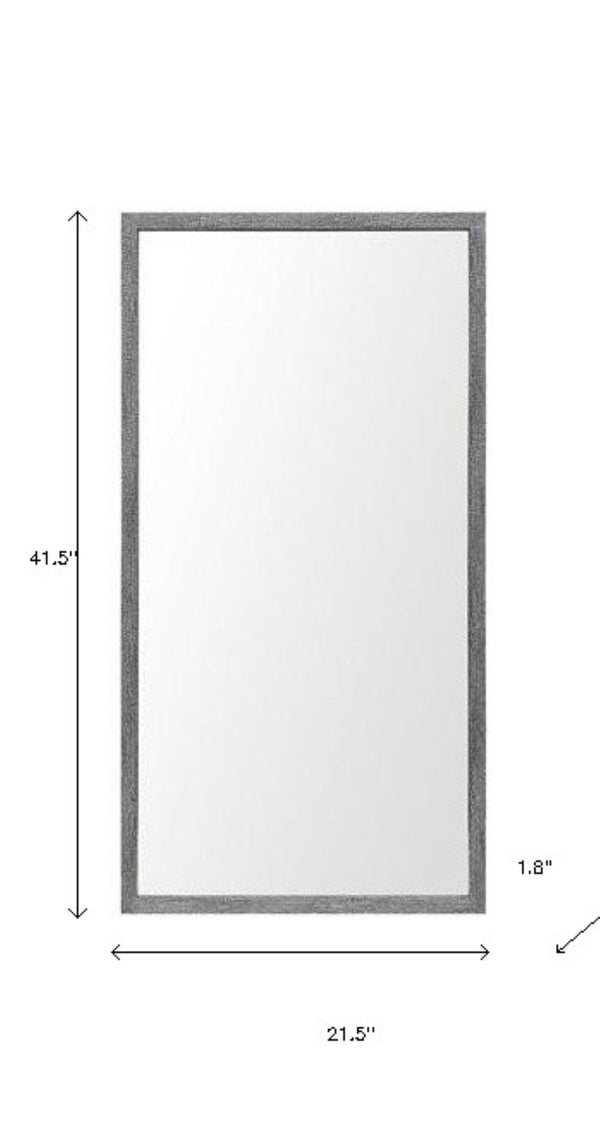 HomeRoots Rectangle Grey Accent Mirror - Driftwood-Style Frame for Industrial & Farmhouse Décor, 41.5" H x 21.5" W 380089