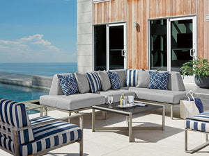 Lexington Tommy Bahama Outdoor 3800-943 Contemporary Rectangular Cocktail Table For Stylish Outdoor Living Spaces & Cozy Sectionals Gray Wood 3800-943