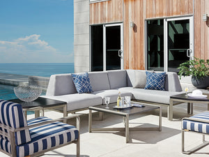 Lexington Tommy Bahama Outdoor 3800-951 Contemporary Corner Table For Outdoor Living - Perfect For Seating And Dining Spaces Gray Wood 3800-951