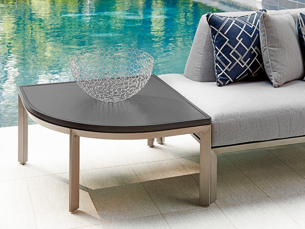 Lexington Tommy Bahama Outdoor 3800-951 Contemporary Corner Table For Outdoor Living - Perfect For Seating And Dining Spaces Gray Wood 3800-951