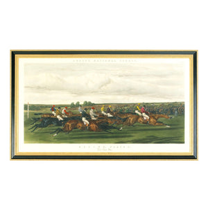 Chelsea House Fores Hand-Colored Racing Engraving In Black & Gold Frame, Glass-Protected 29.5"X49.5" Ready To Hang 380150