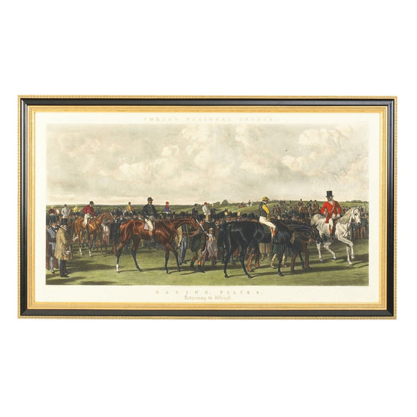 Chelsea House Fores Hand-Colored Engraving In Black-And-Gold Frame Under Glass — 29.5"X49.5" Gallery-Quality Art Focal Piece 380151